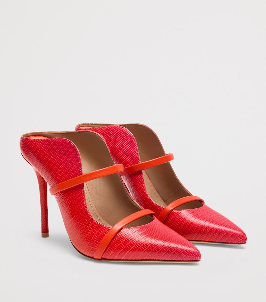 Malone Souliers Embossed Leather Maureen Heeled Sandals 100 Marigold Image 3