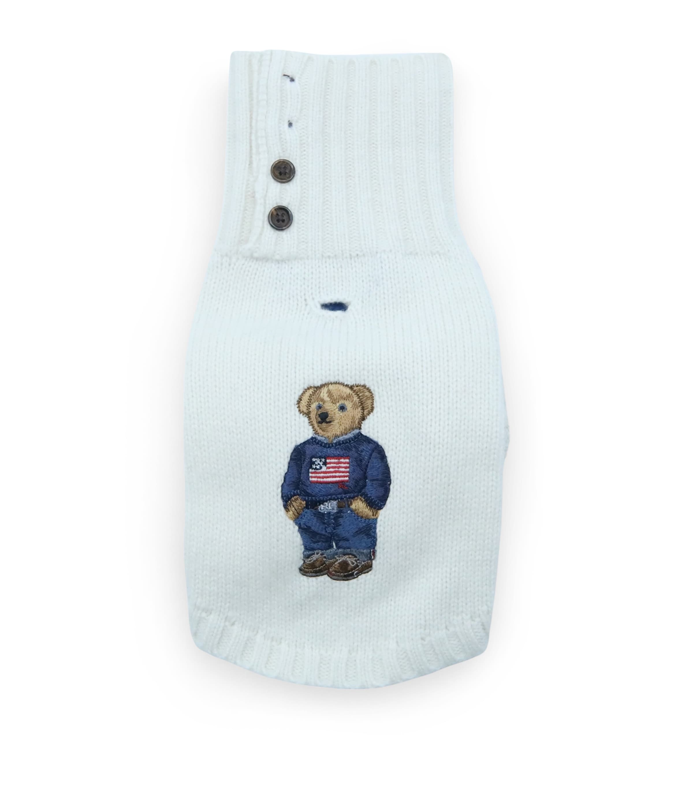 Ralph Lauren Wool-cashmere Polo Bear Dog Sweater In White