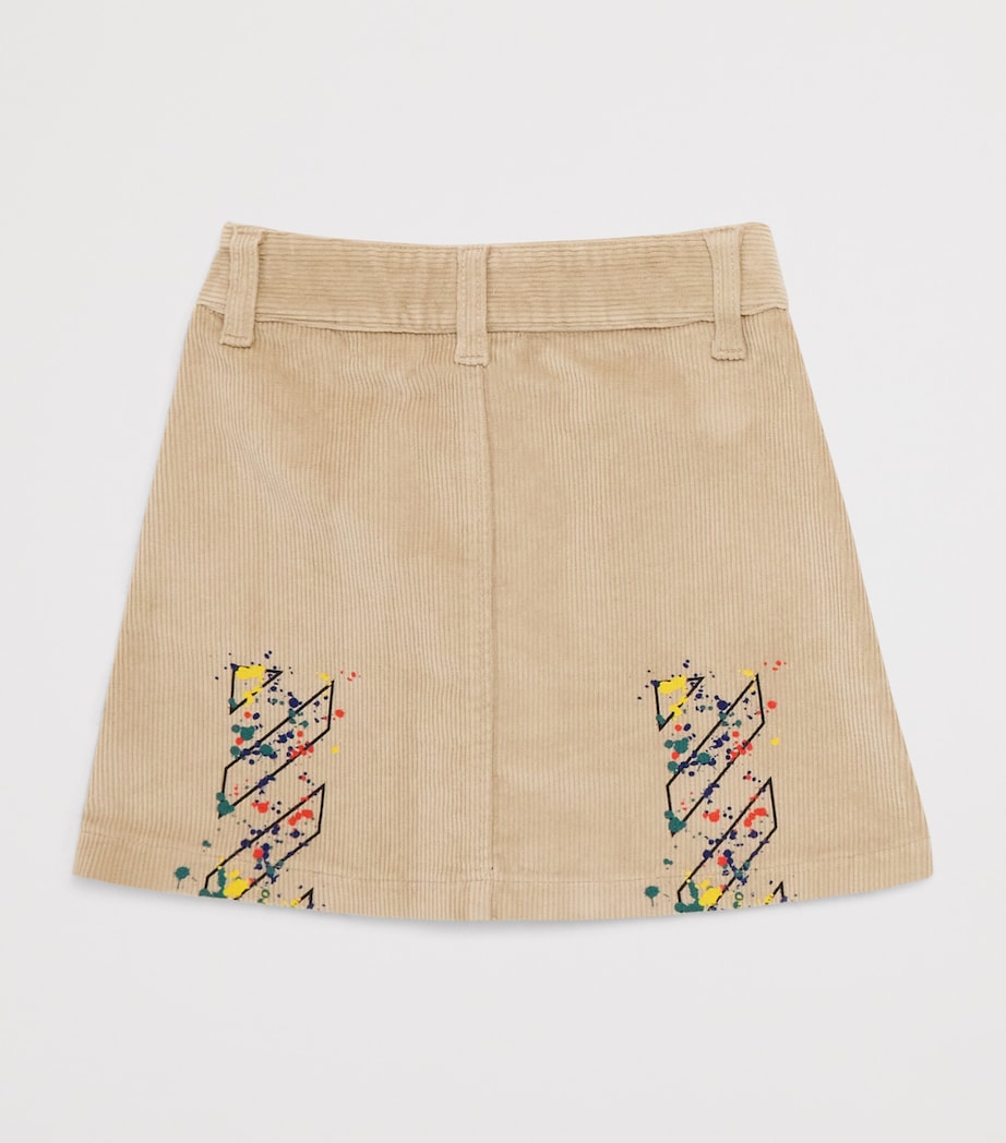 Cotton Corduroy Skirt (6-12 Years) 1710SAND-BLACK Image 2