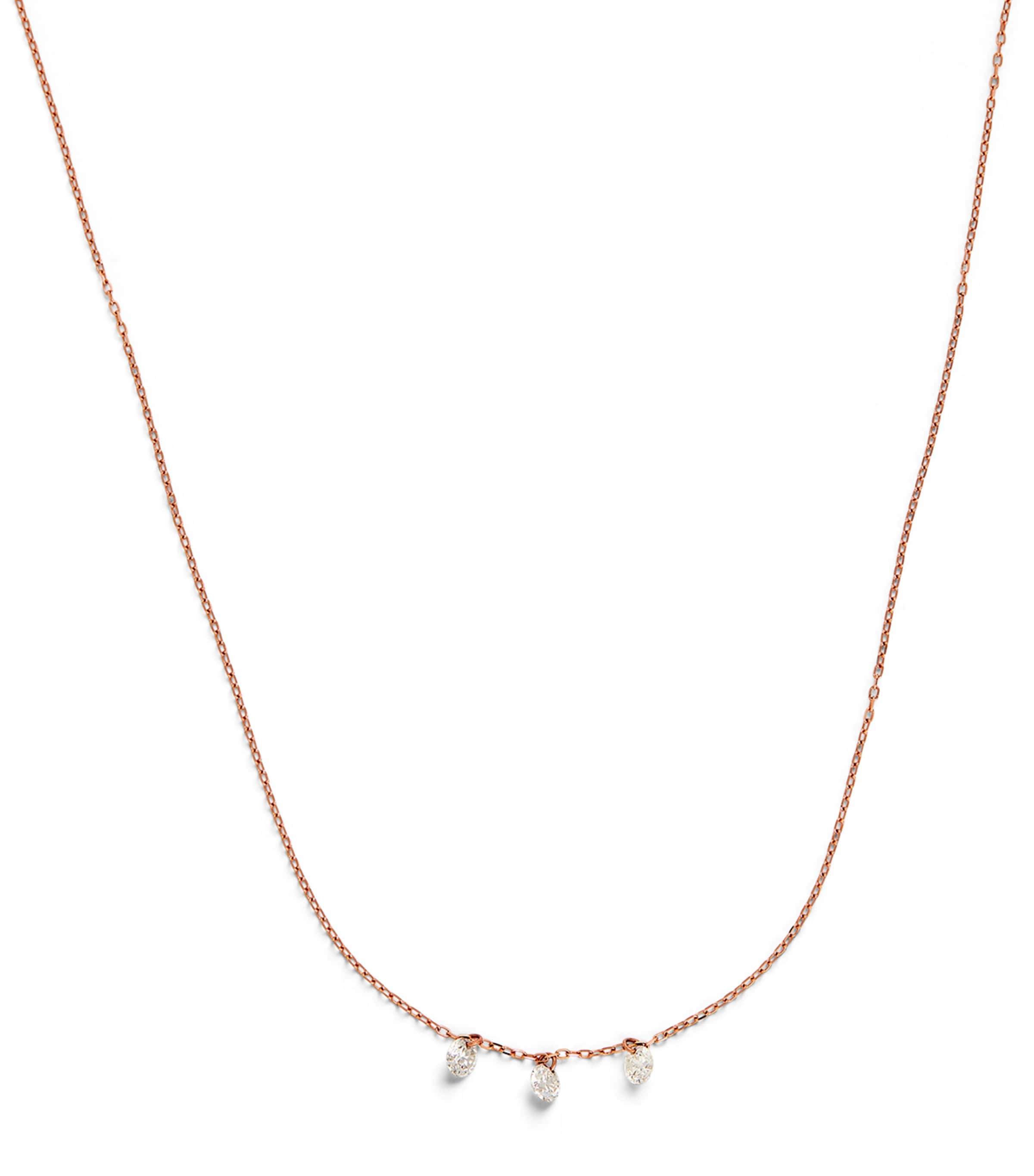 Persée Rose Gold And Diamond 3-stone Danaé Necklace In Rose Gold