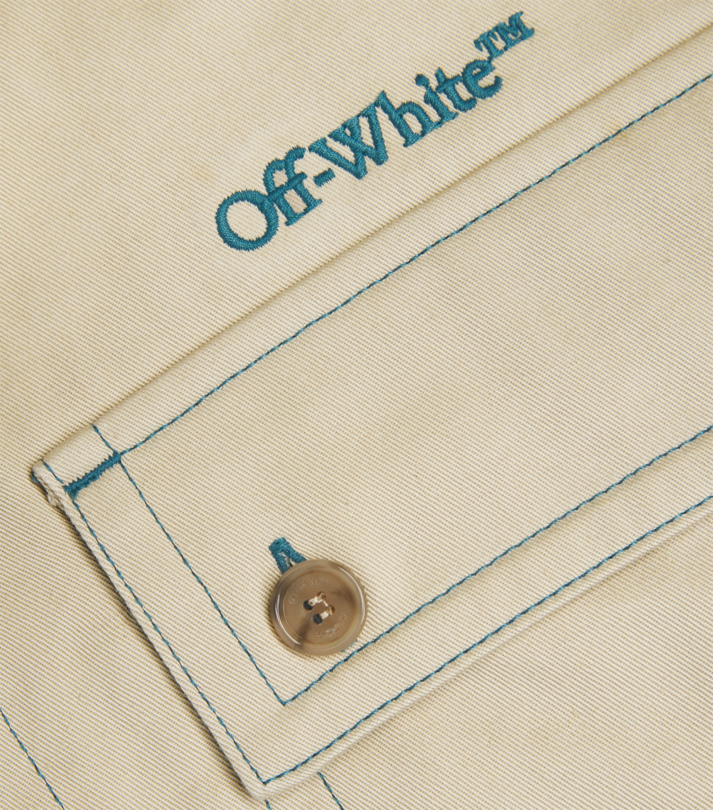 Off-White Mens Cotton Twin-Pocket Overshirt Bison Crï¿½me Image 5