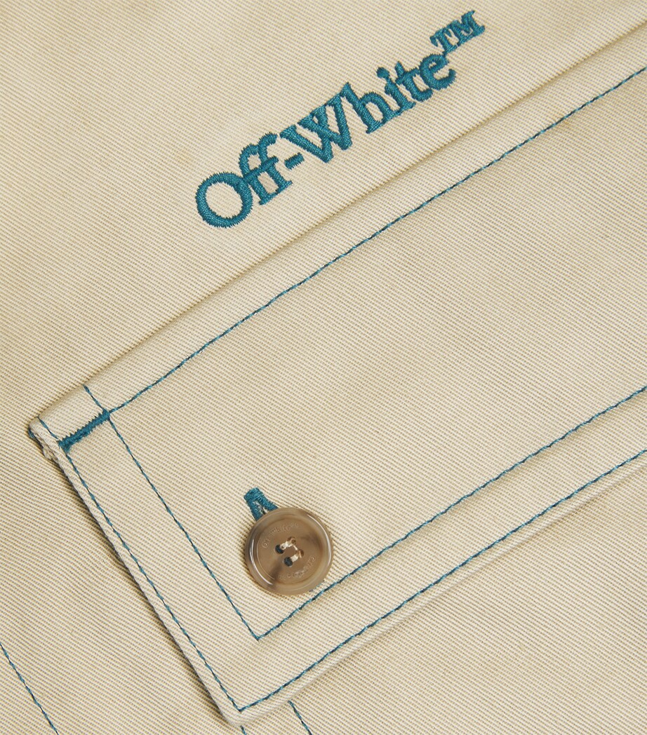 Off-White Mens Cotton Twin-Pocket Overshirt Bison Cr�me Image 5