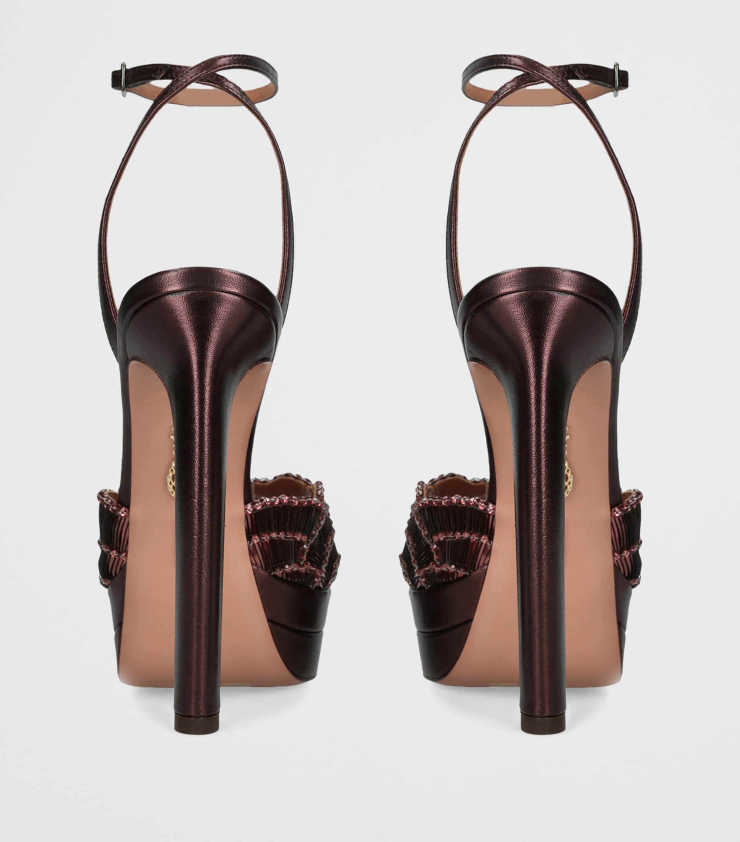 Aquazzura Leather Ce Soir Heeled Sandals 130 Viola Image 4