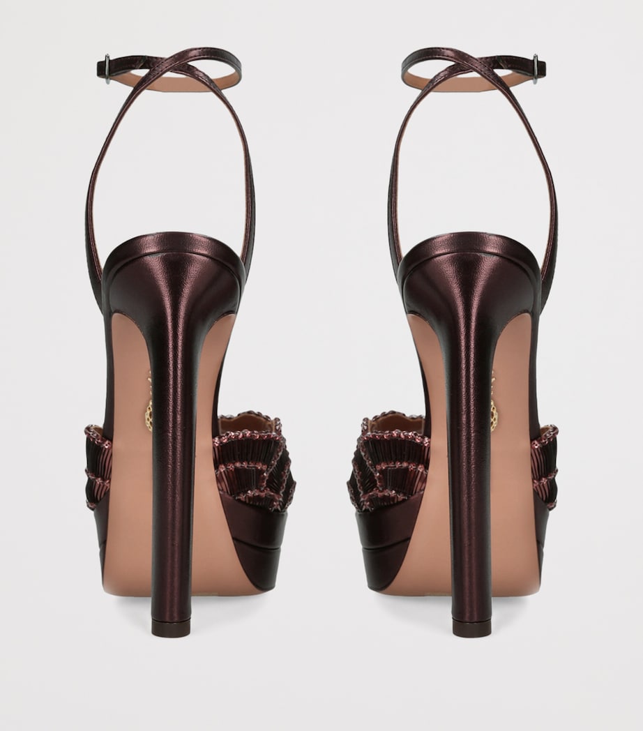 Aquazzura Leather Ce Soir Heeled Sandals 130 Viola Image 4