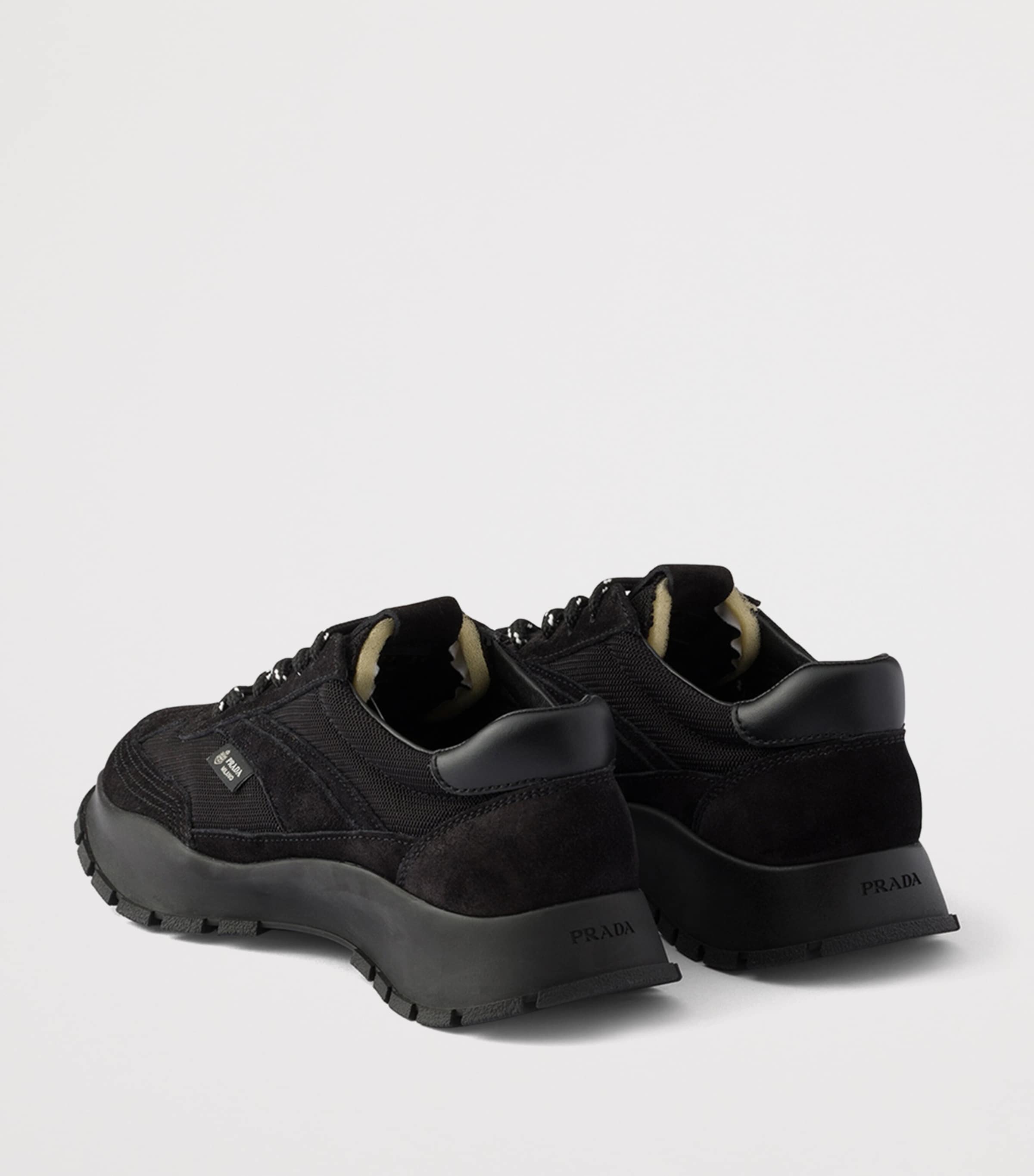 Prada Mesh and Suede Sneakers Black Image 4