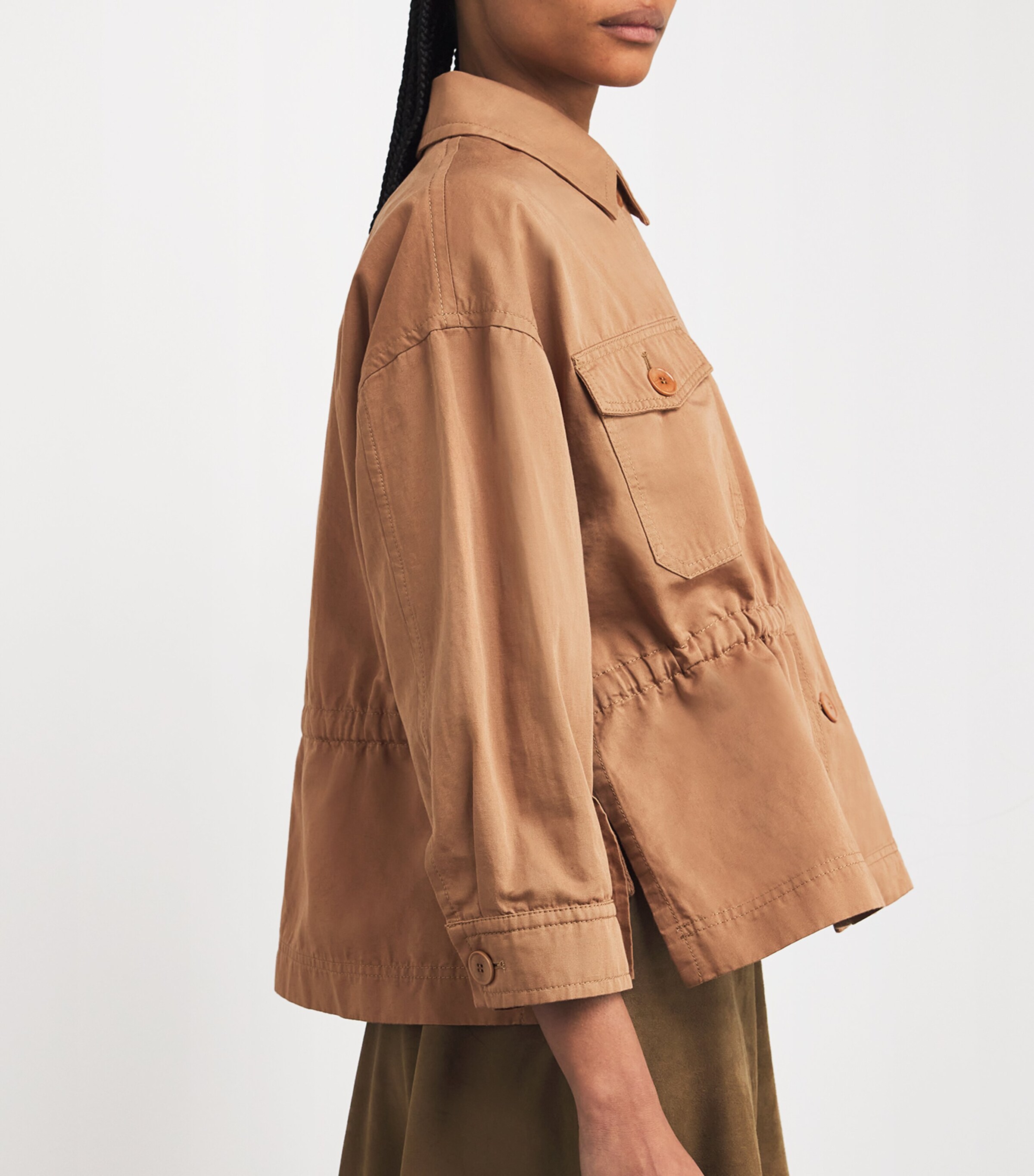 Cotton-Linen Drawstring Jacket DESERT Image 6