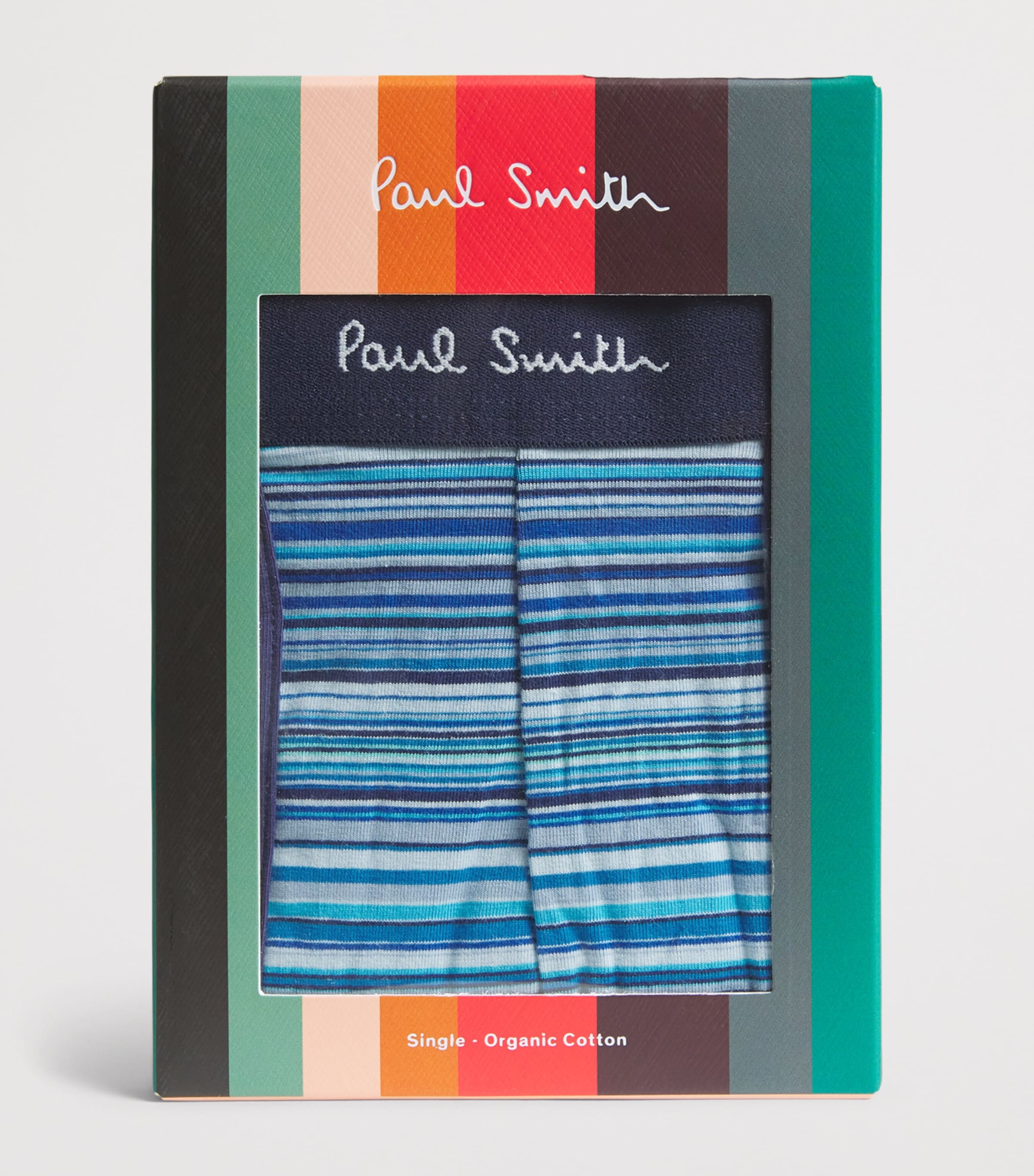 Paul Smith Mens Stretch-Organic Cotton Signature Stripe Trunks Image 4
