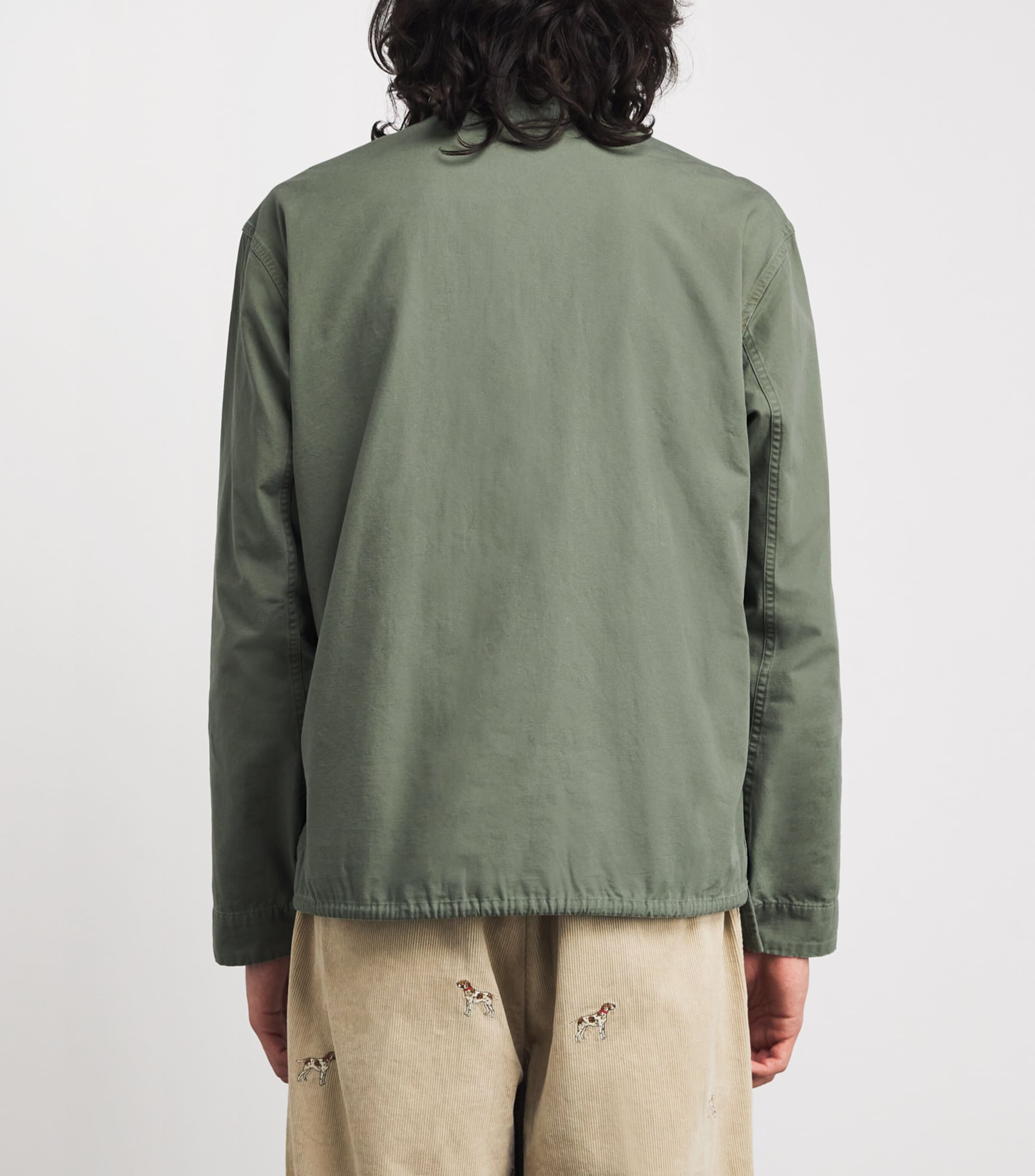 Cotton Canvas Overshirt GREEN Image 4