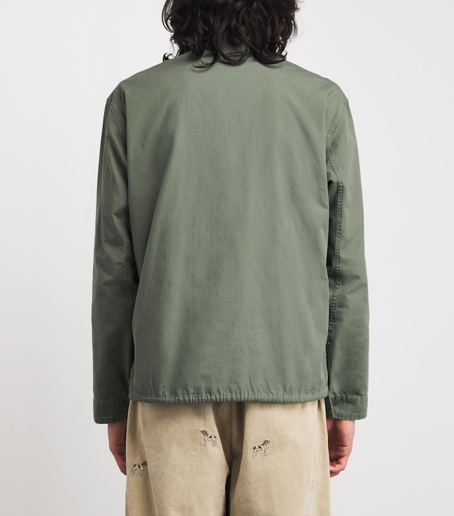 Cotton Canvas Overshirt GREEN Image 4