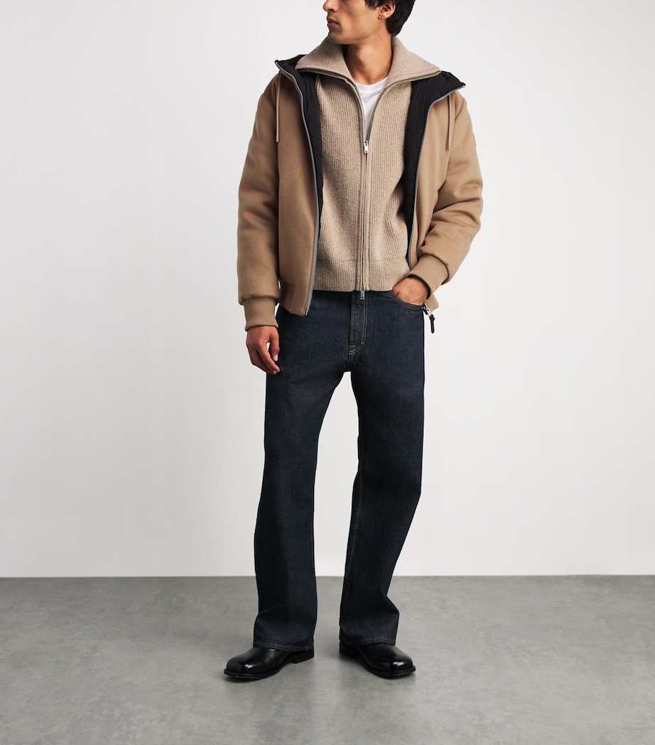 Mackage Mens Wool Down-Padded Reversible Niko Puffer Jacket Lht Camel Black Image 2