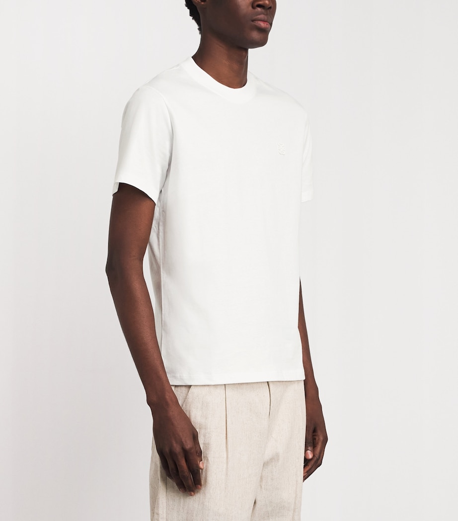 Sandro Paris Mens Cotton Logo-Patch T-Shirt White Image 4