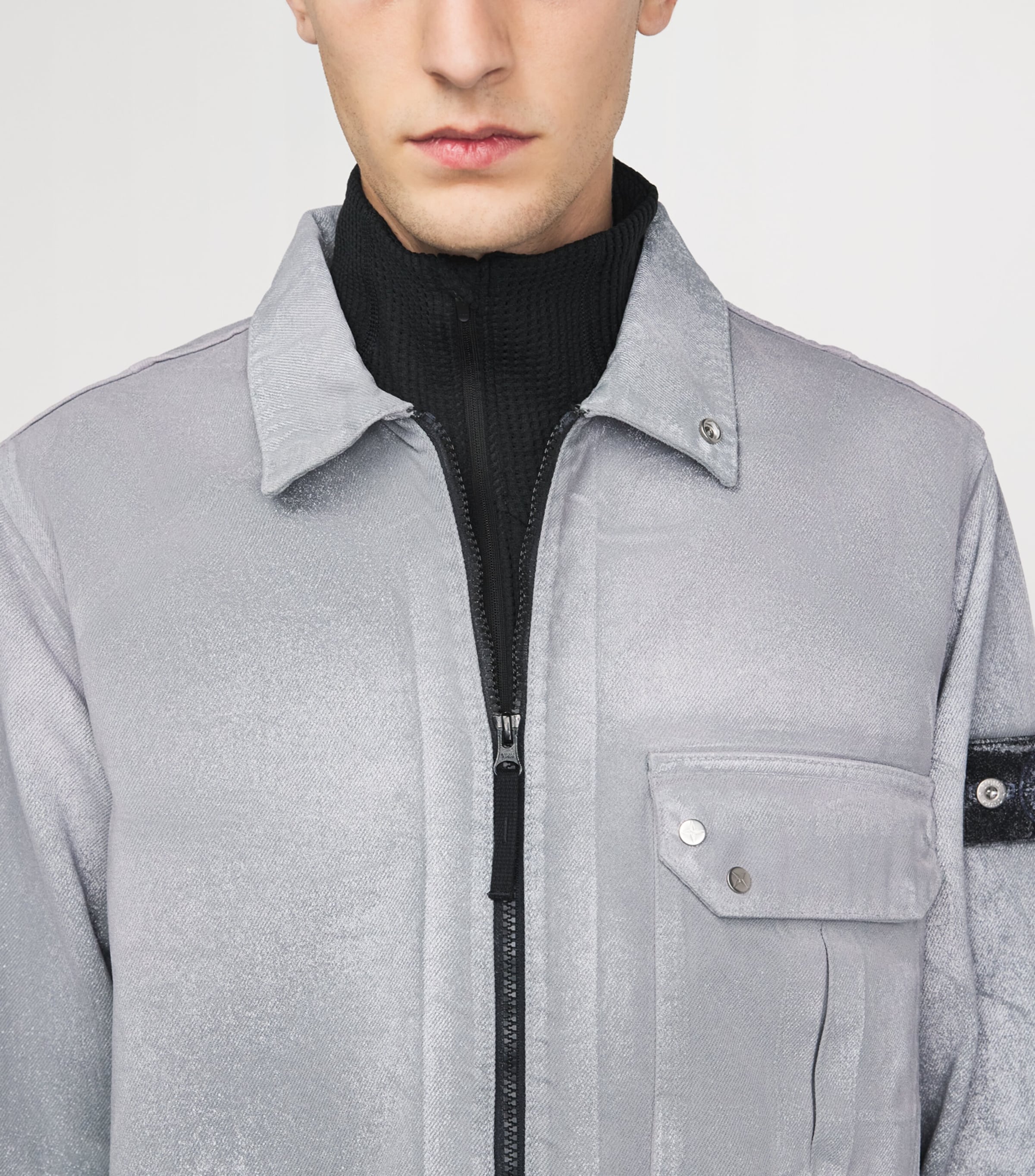 Stone Island Mens Zip-Up Overshirt Image 3