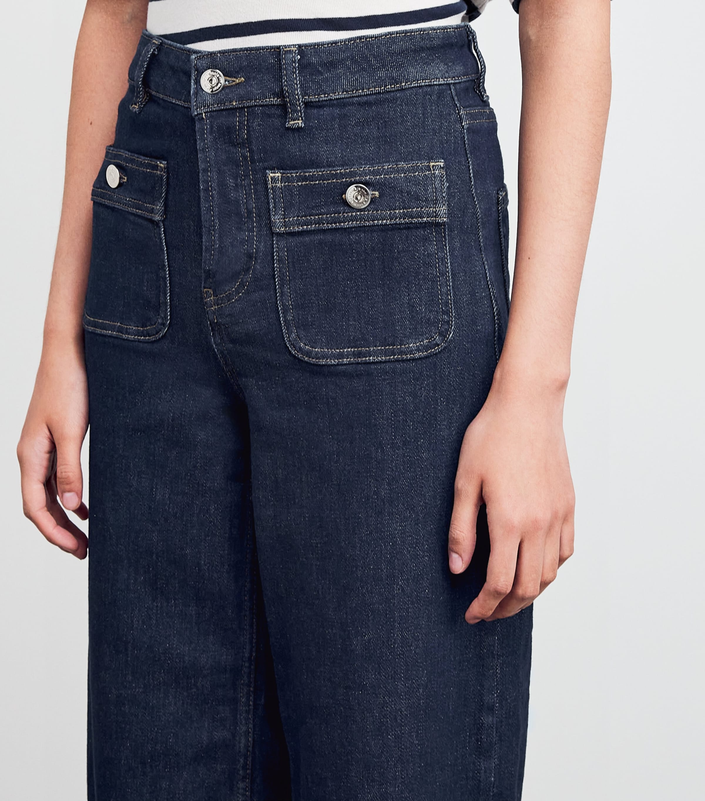 High-Rise Straight Jeans NAVY Image 6
