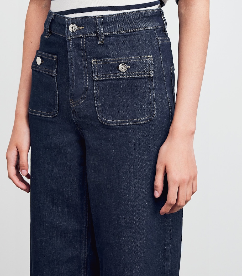 High-Rise Straight Jeans NAVY Image 6