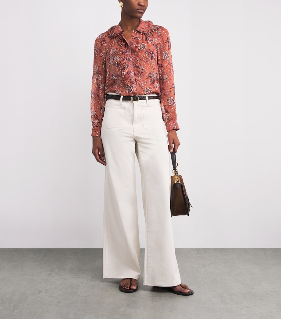 Silk-Blend Ruffle-Detail Nina Blouse OLEANDER Image 2