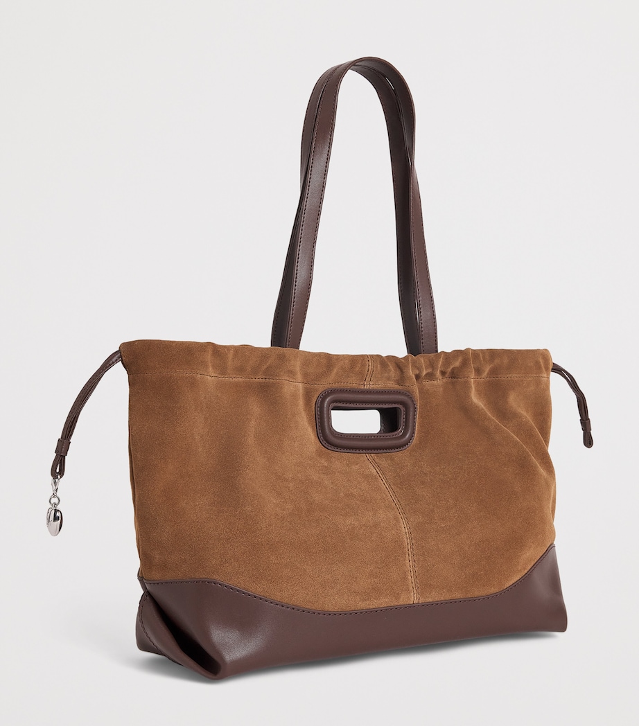 Maje Leather and Suede Milpi Tote Bag Camel/brown Image 3