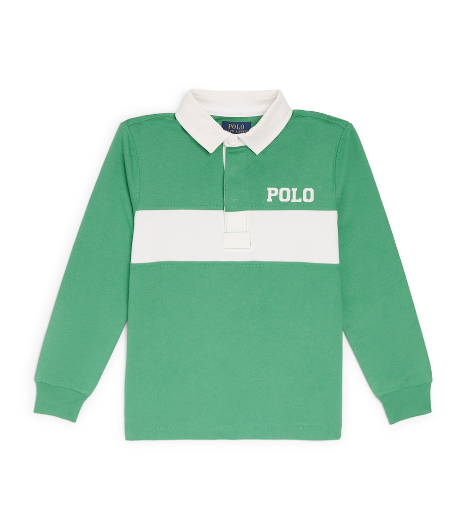 Cotton Logo Rugby Shirt (2-7 Years) RAFT GREEN Image 1