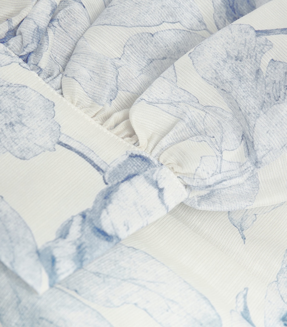 Linen-Blend Midi Shirt Dress BLUE FLOWER PRINT Image 5