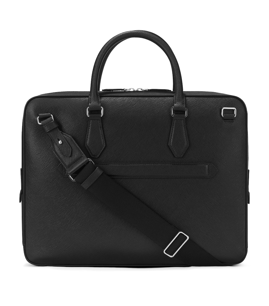 Medium Leather Sartorial Document Case BLACK Image 4