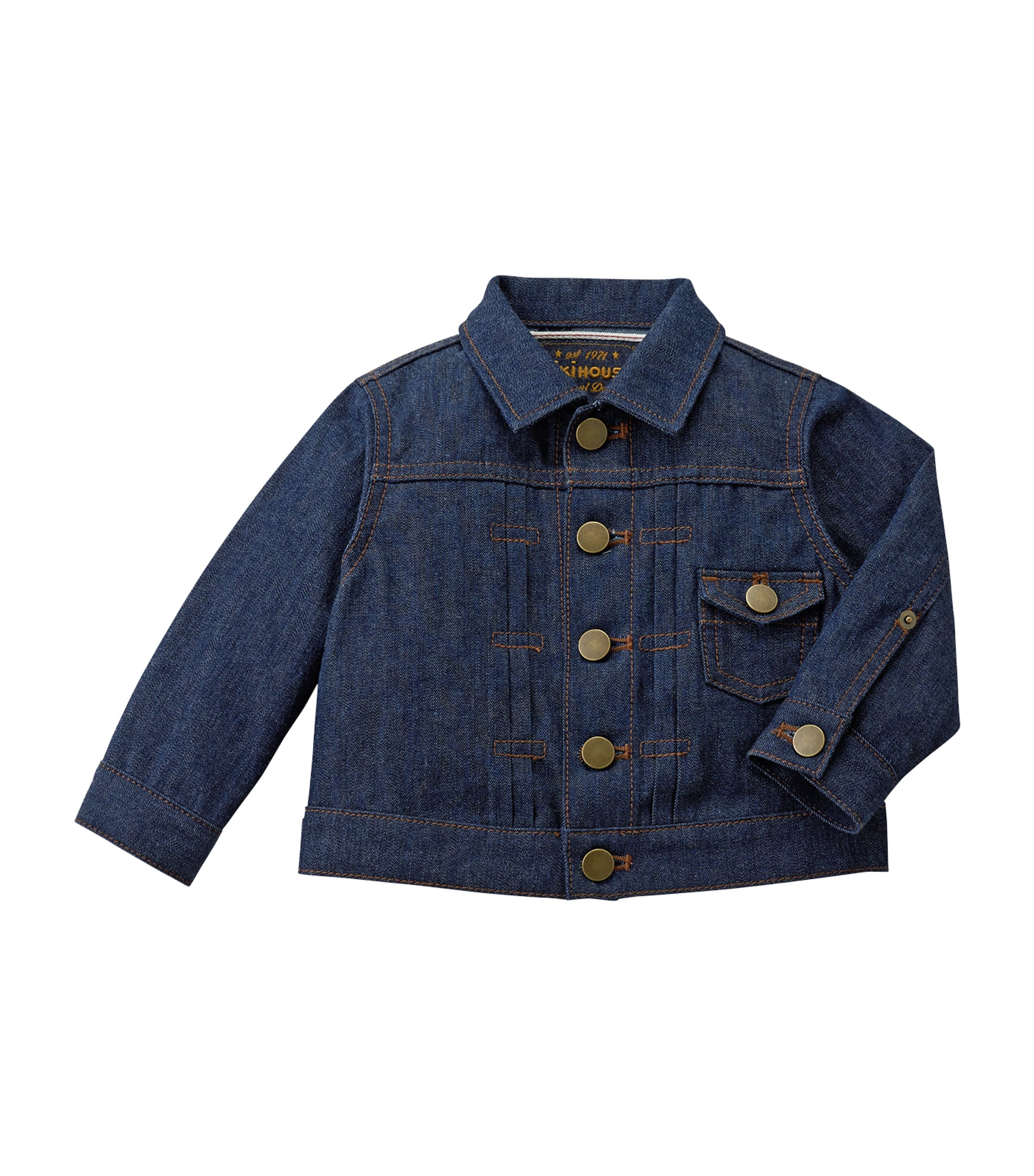 Miki House Kids' Denim Jacket In Navy