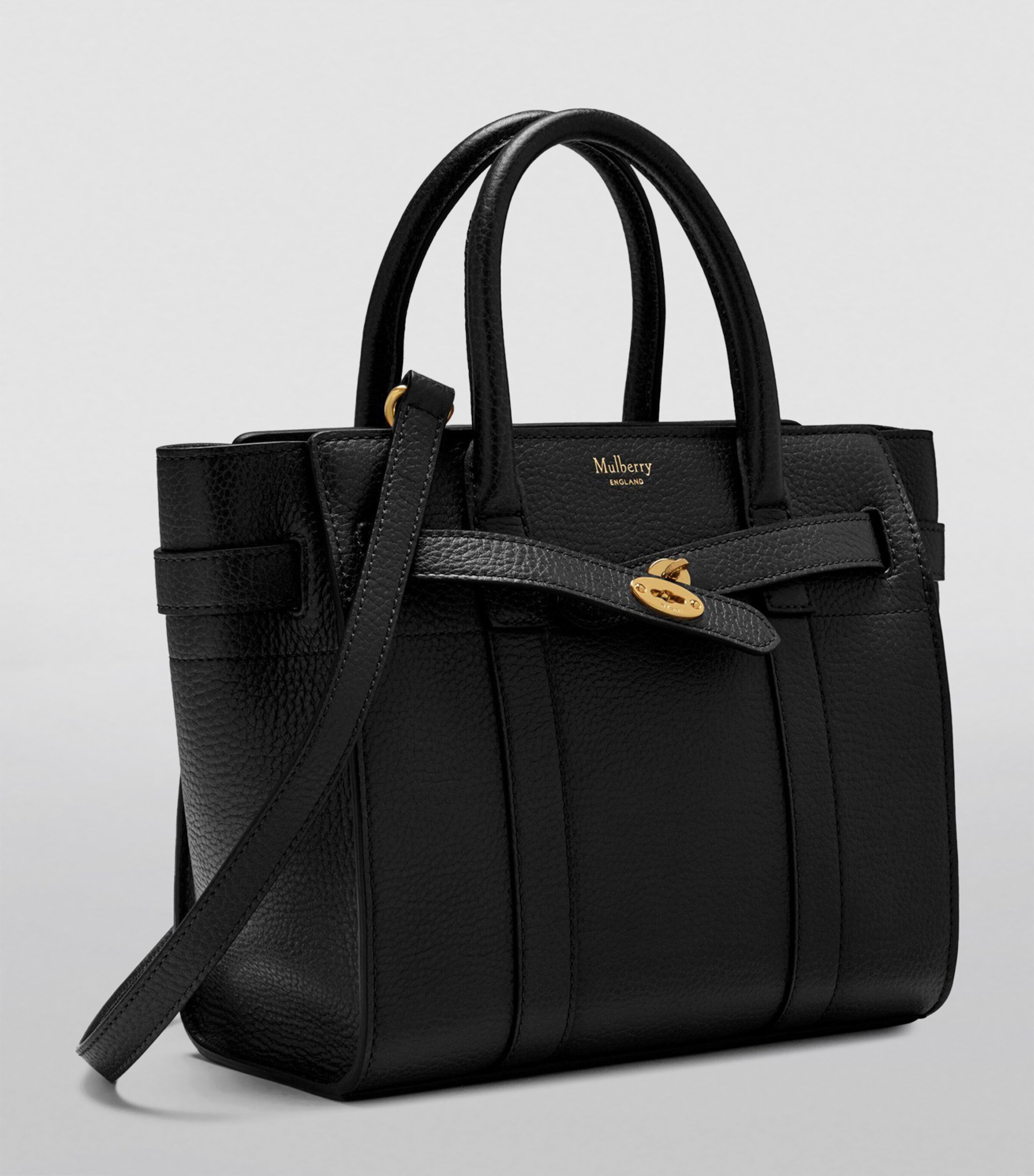 Mulberry | Small Zipped Bayswater | Black Small Classic Grain