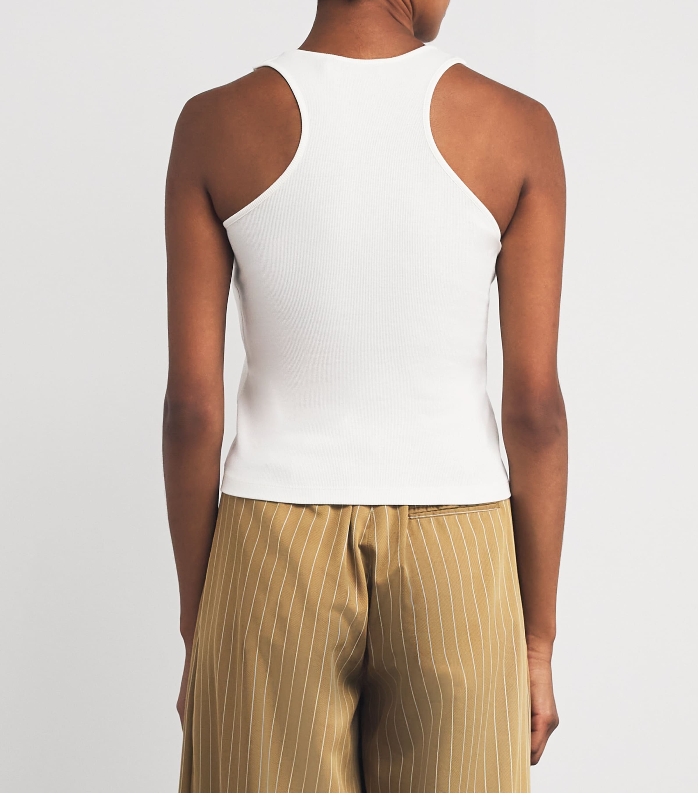 【送料&関税込】SportMax White Cotton Tank Top 0780_WHITE_ExtendedTank_Jersey