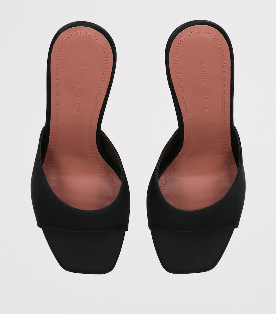 Amina Muaddi Satin Lupita Heeled Mules 95 Black Image 4