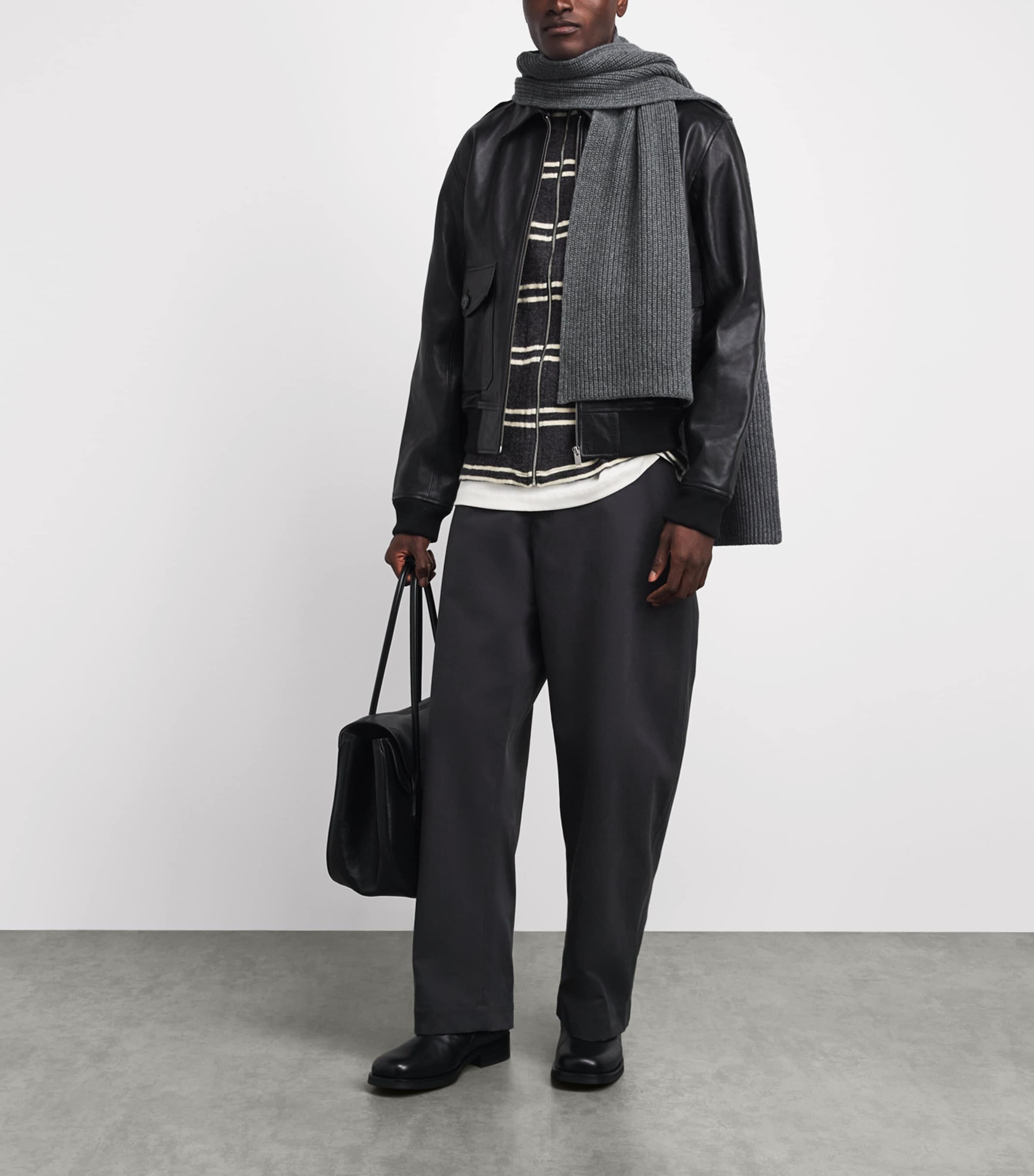 A.P.C. Wool-Cashmere Sasha Scarf Lad Anthracite Image 2