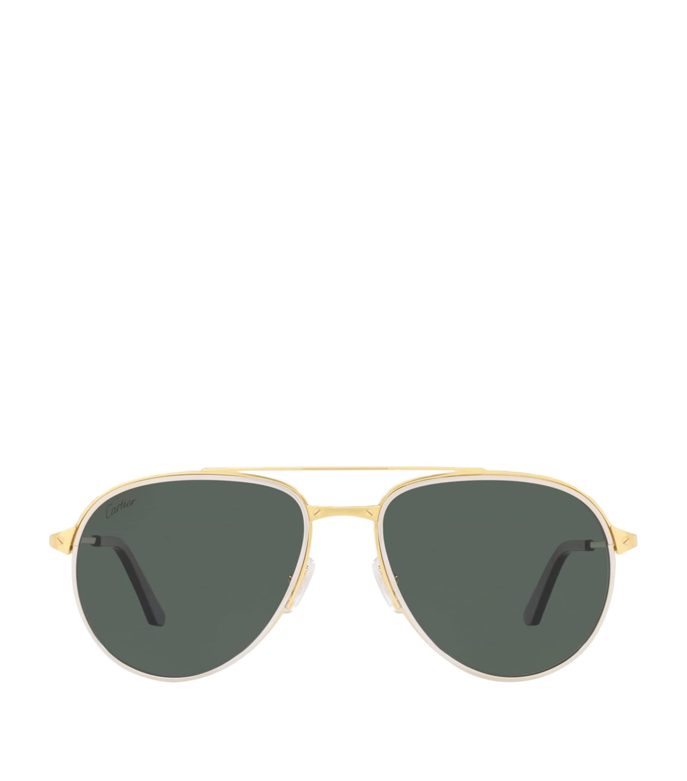 Cartier Womens Gold Ct0325s Gold-tone Metal Aviator Sunglasses