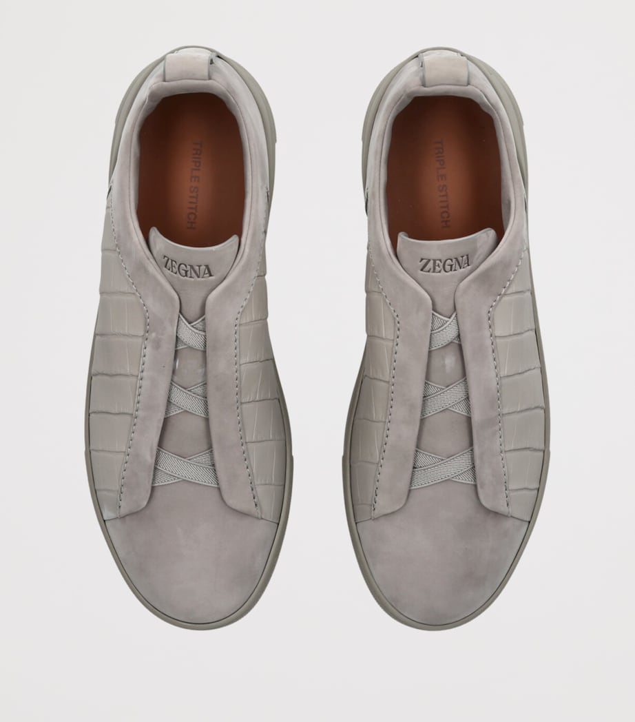 Crocodile Leather Triple Stitch SECONDSKIN Sneakers GREY/LIGHT Image 4