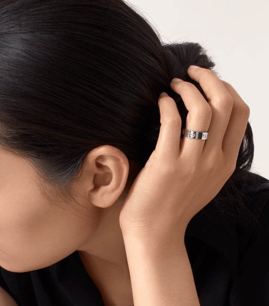 White Gold and Diamond LOVE Ring WHITE GOLD Image 3