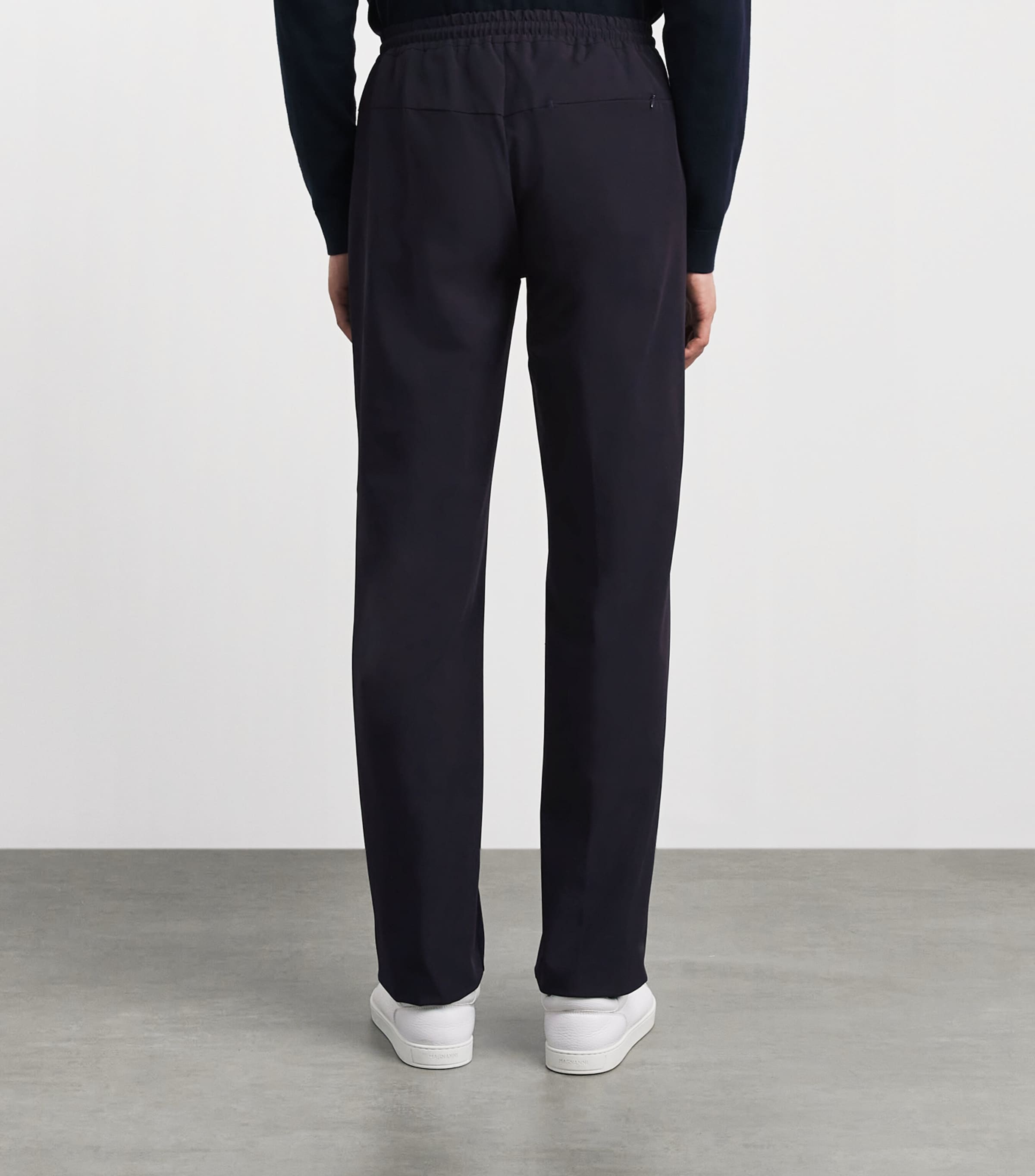 Pal Zileri Mens Drawstring Trousers Blue Navy Image 5