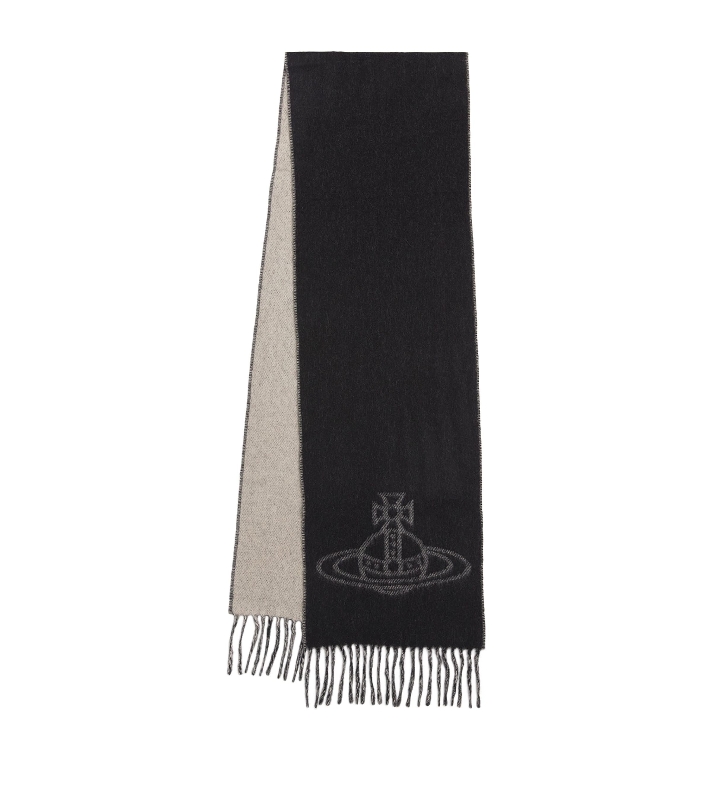 Vivienne Westwood Wool Orb Scarf In Black