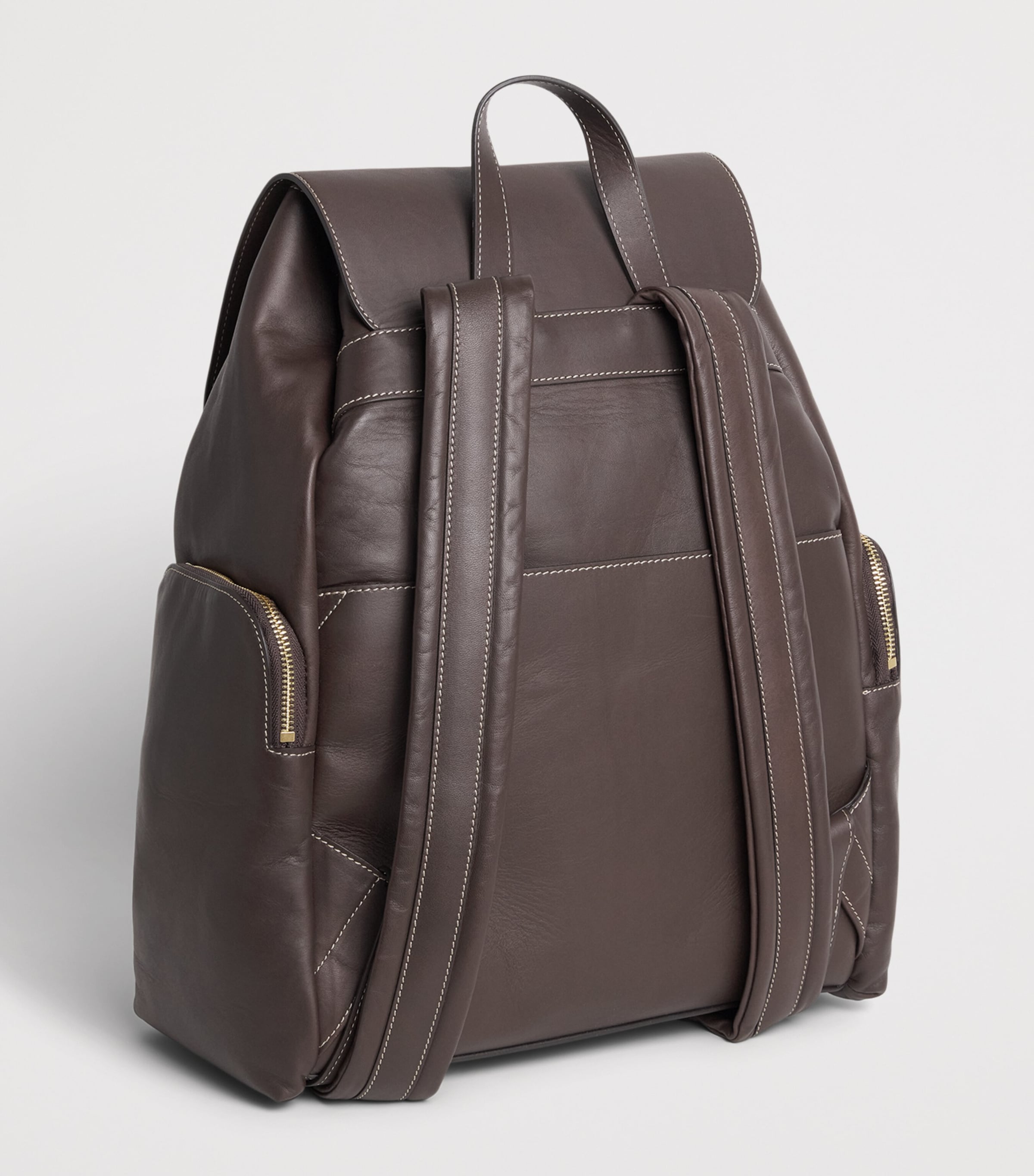 Eleventy Leather Backpack Cacao Image 3