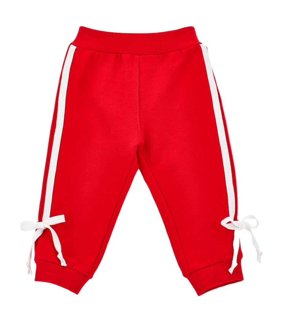 Stretch-Cotton Bow-Detail Sweatpants (4-10 Years) RUBINO Image 1