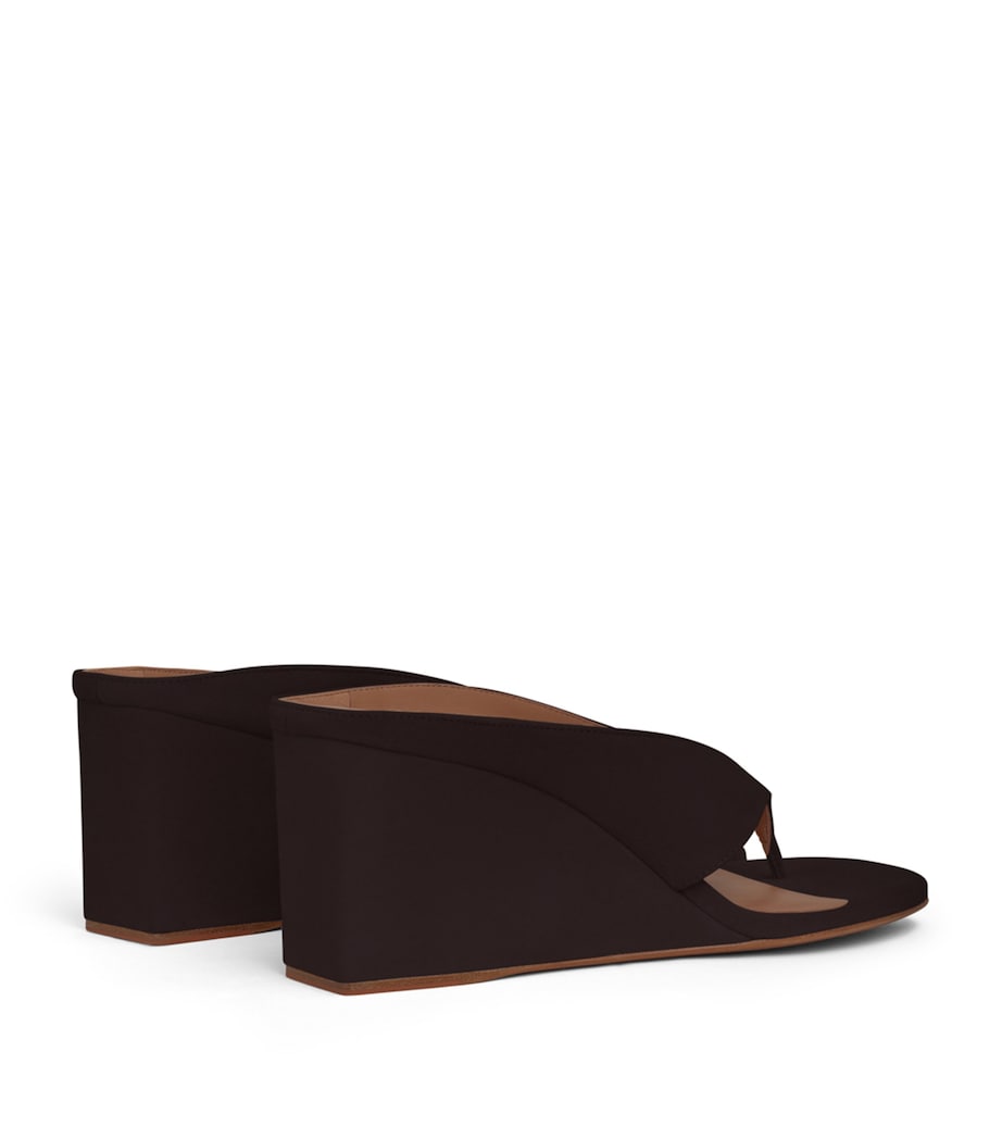 Alaïa Suede Cube Wedge Sandals 75 Dark Brown Image 3