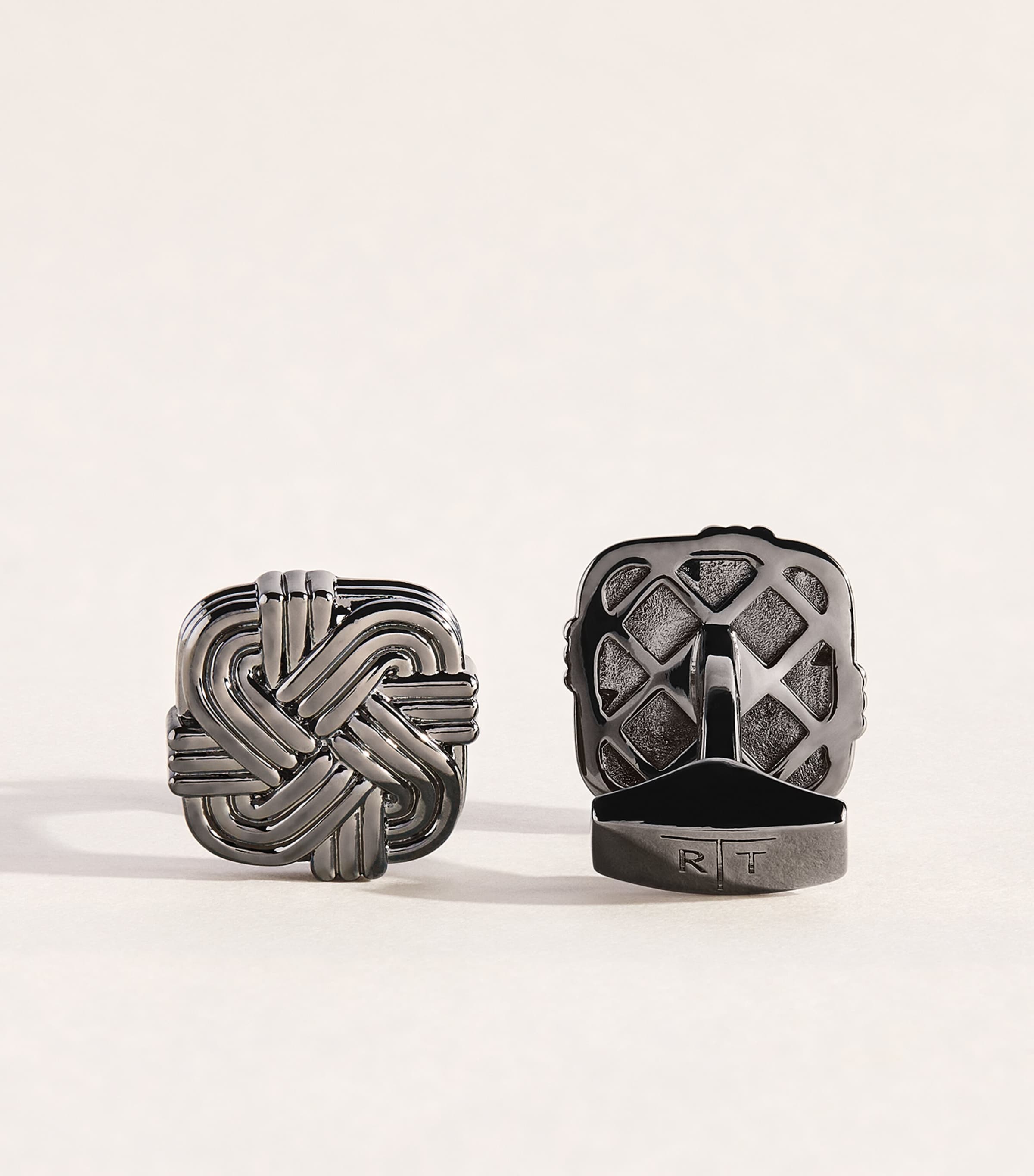 Tateossian Quad Knot Cufflinks Black Image 1