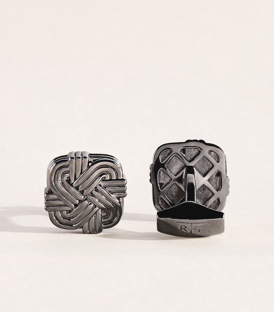 Tateossian Quad Knot Cufflinks Black Image 1