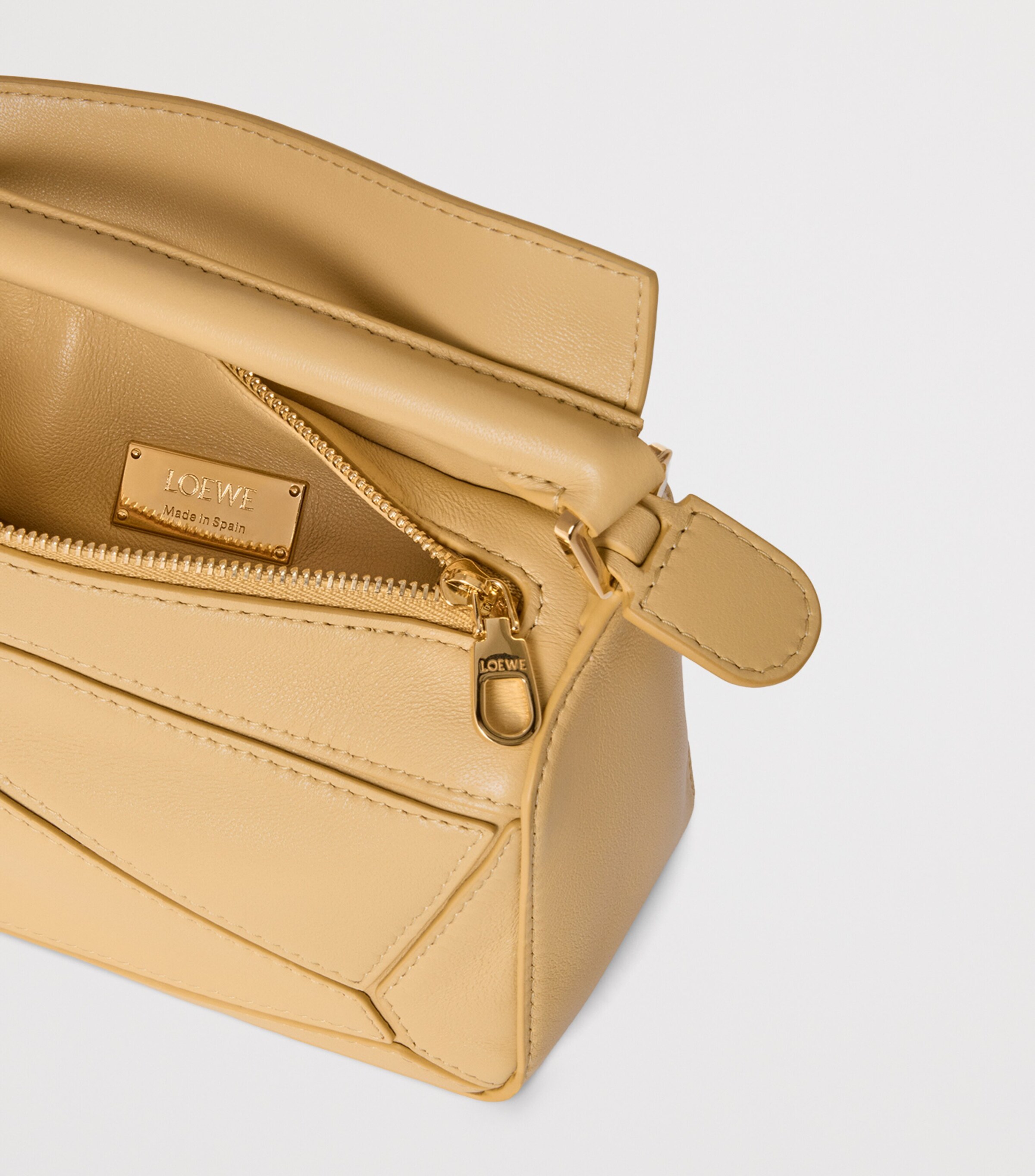 Mini Leather Featherlight Puzzle Top-Handle Bag DARK BUTTER Image 7