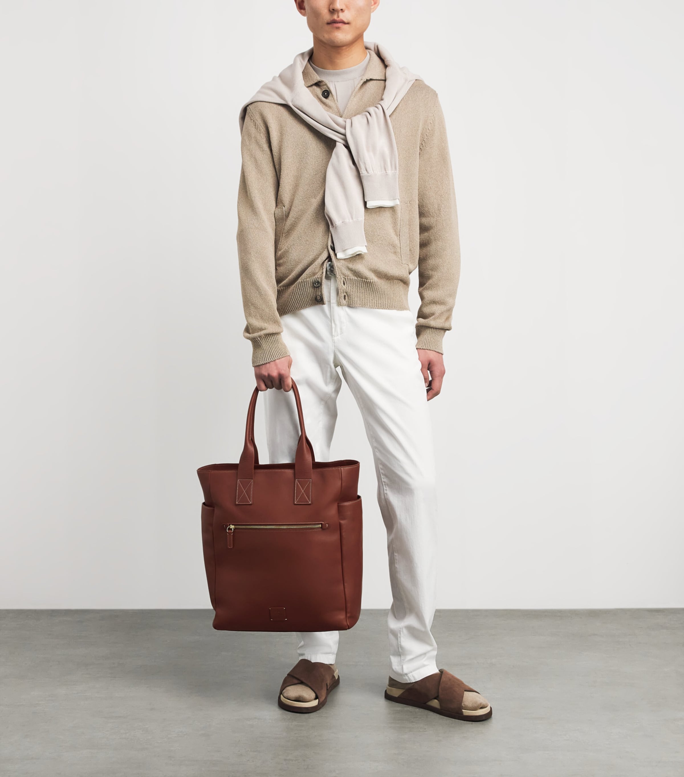 Eleventy Faux Leather Tote Bag Moro Image 4