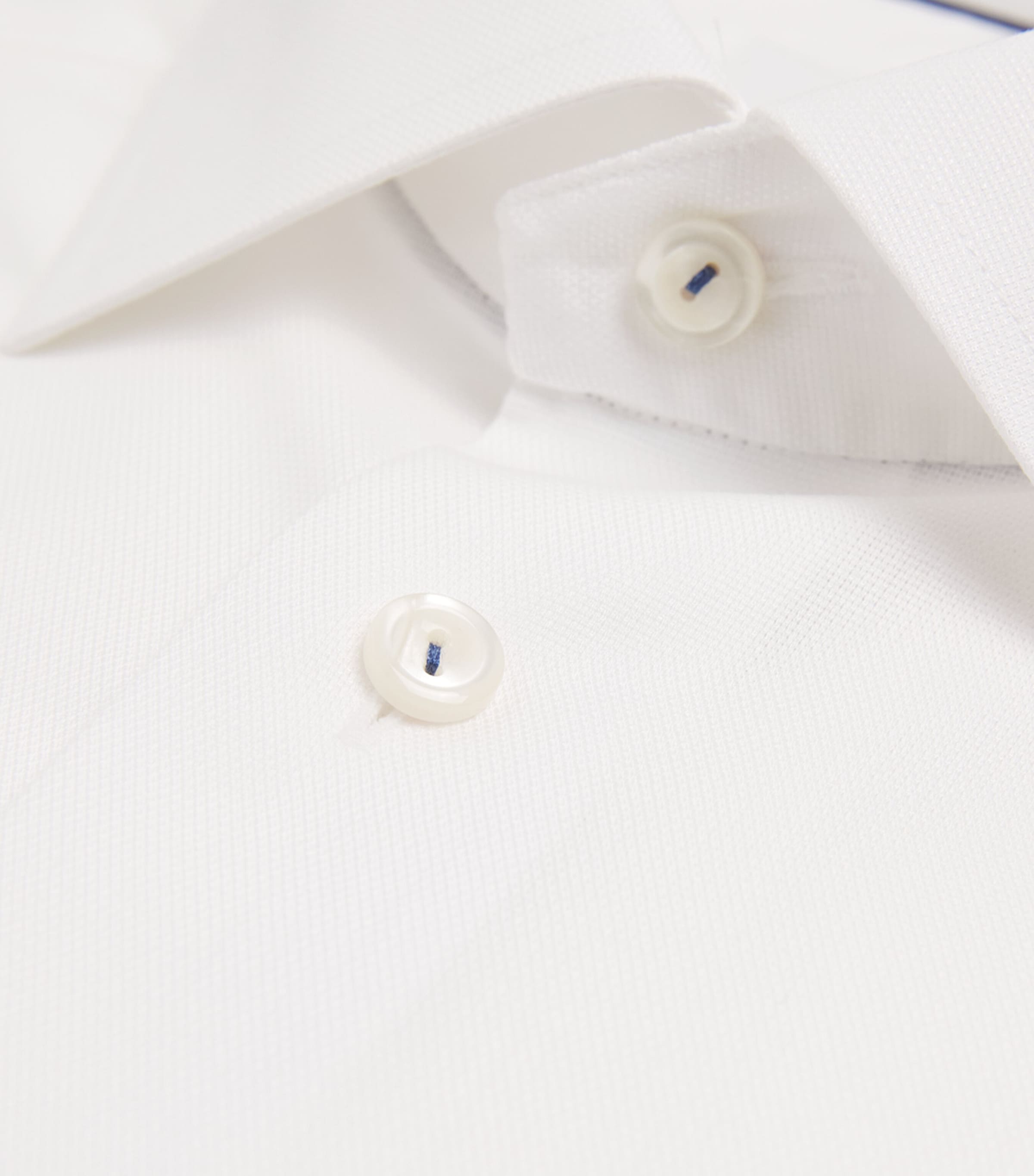 Eton Mens Cotton-Blend Oxford Shirt White Solid Image 5
