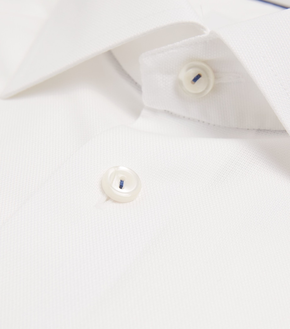 Cotton-Blend Oxford Shirt WHITE SOLID Image 5