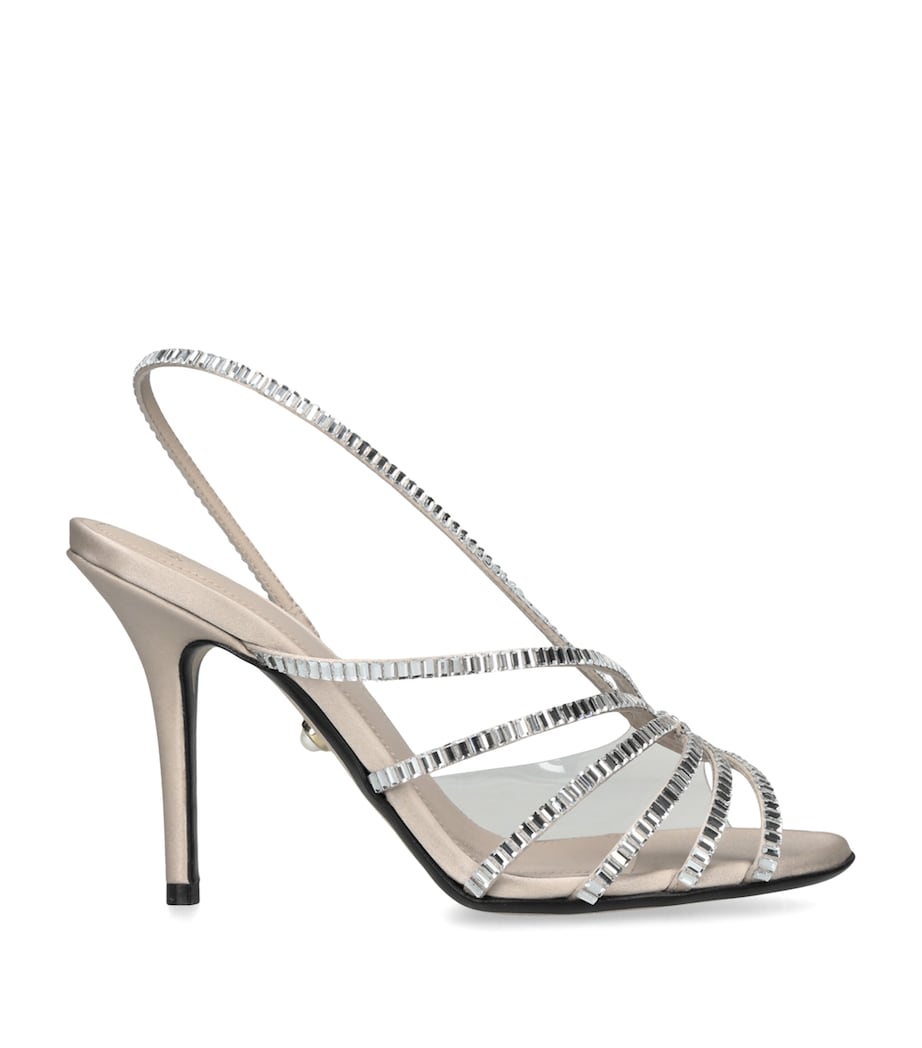 Alevì Satin Star Xtal Heeled Sandals 95 Silver Com Image 1