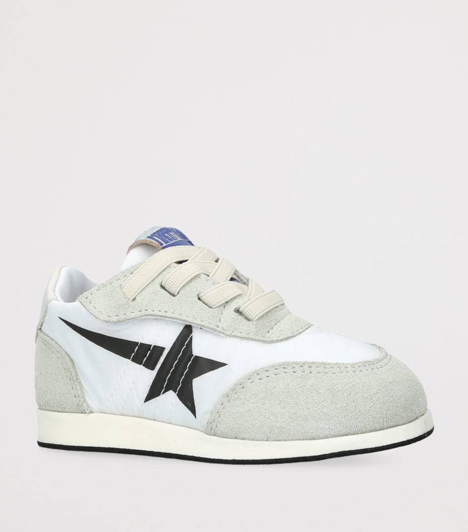Leather Marathon Crib Sneakers WHITE/BLK Image 3