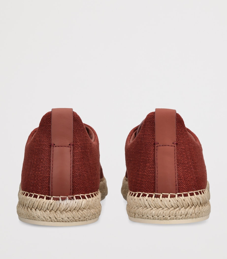 Canvas Triple Stitch Espadrilles WINE Image 2