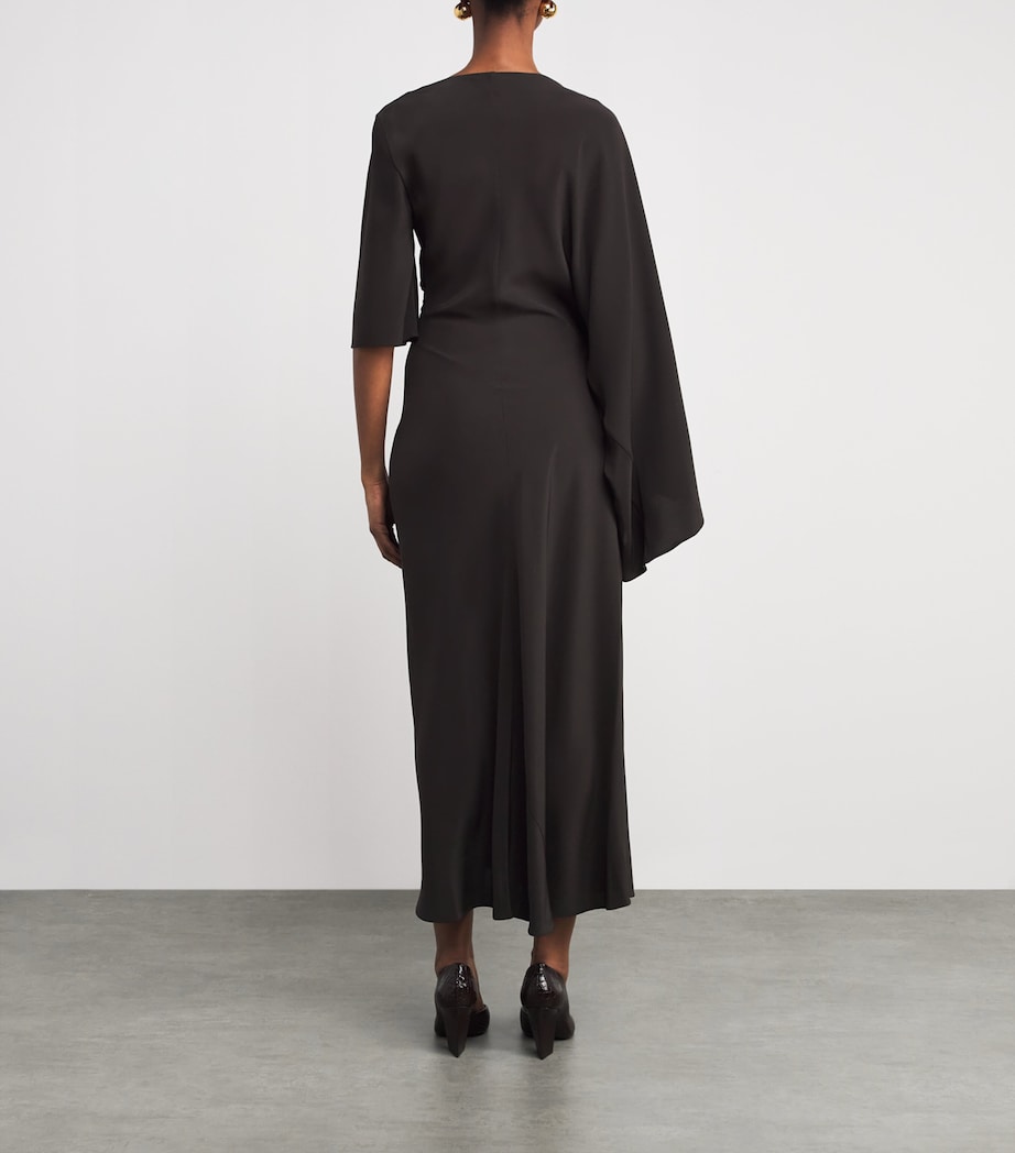 Joseph Womens Satin Gathered Joya Maxi Dress Cocoa Image 3