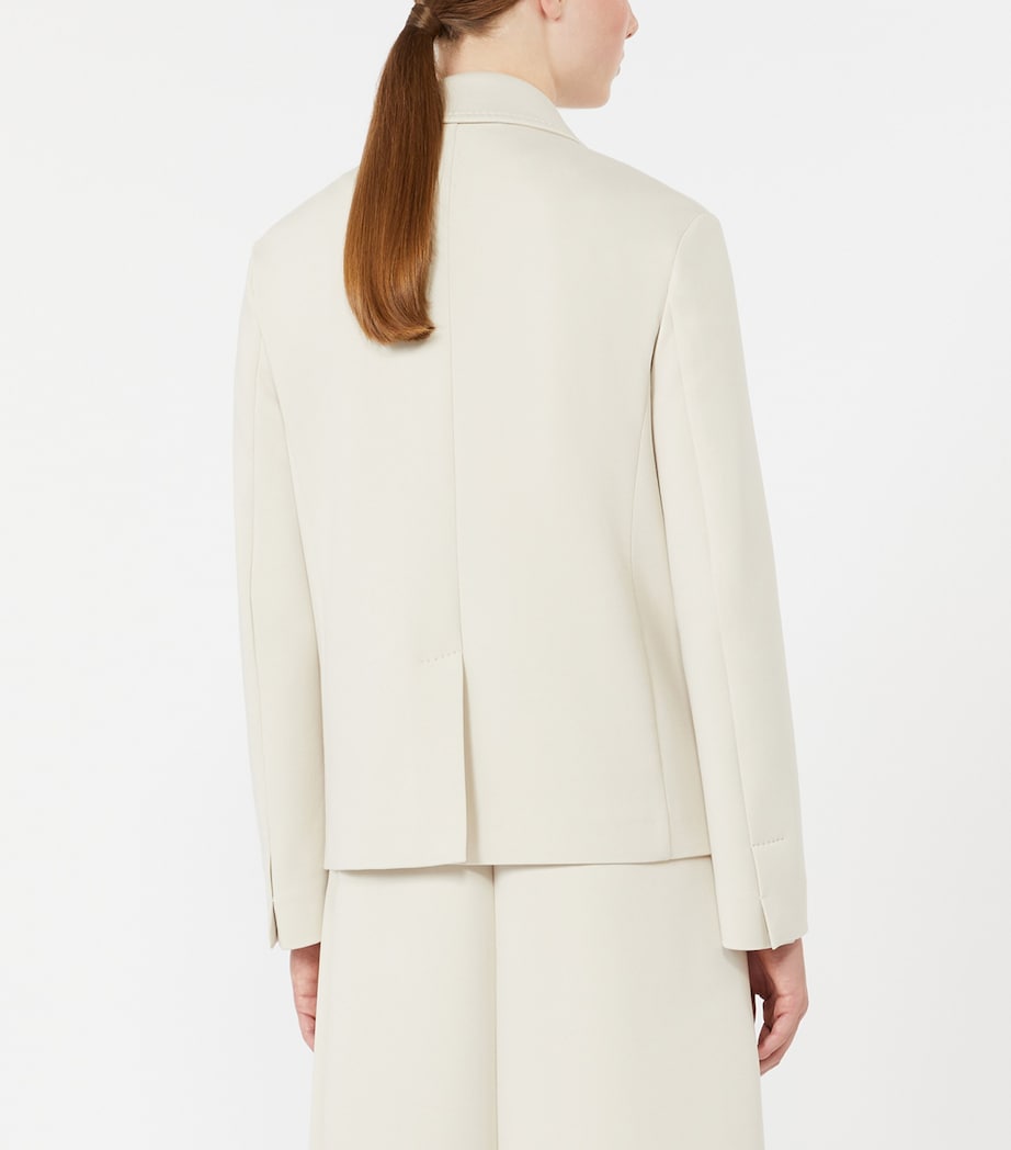 Max Mara Womens Cotton-Blend Jersey Blazer Beige Image 4