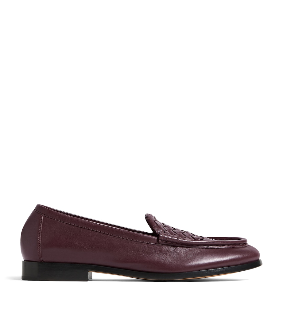 Bottega Veneta Womens Lambskin Intrecciato Loafers Image 1