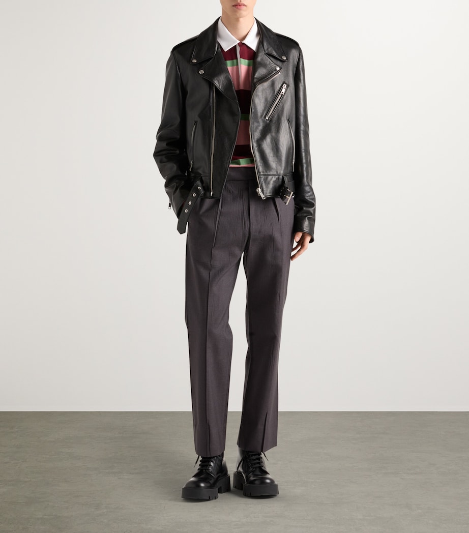 Cotton-Silk Striped Polo Shirt F0007 Image 2