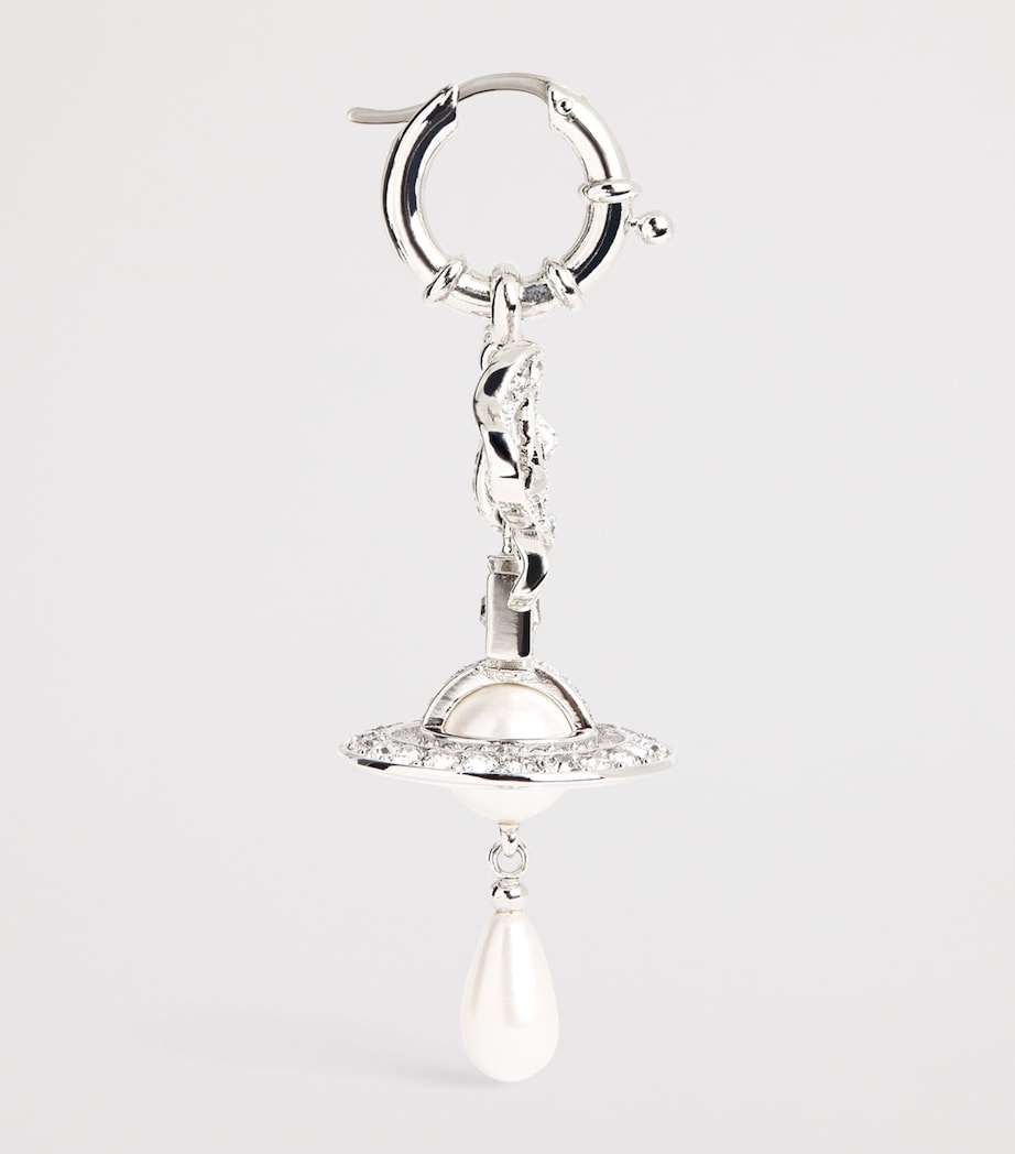 Faux Pearl Roberta Earrings P699 PLTNM/CRYSTL Image 4